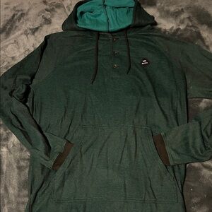 RVCA Men's Green and Black Hoodie